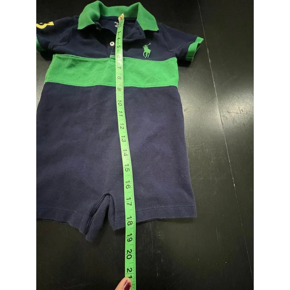 Ralph Lauren Navy & Green One‎ Piece Outfit - 18m